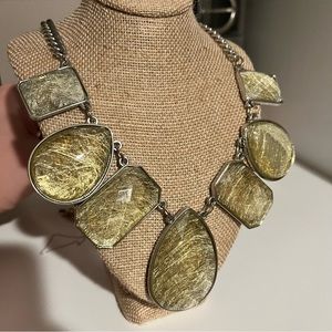 Clear/yellow resin costume necklace